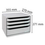 Exacompta Big-Box Plus quer 4 Laden grau