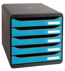 Exacompta CleanSafe 5-Schubladenbox blau