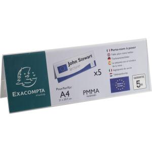 Exacompta Pack 5 Tischnamenschilder gefalt A4