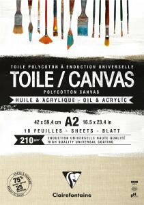 Clairefontaine Toile Sand 210g Kopfgeleim 10Bl A2