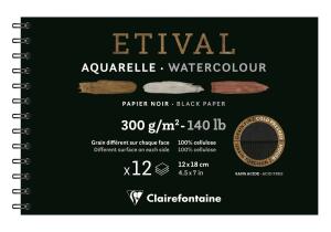 Clairefontaine Aquabl 2körn ETI sw 12x18 12B 300g