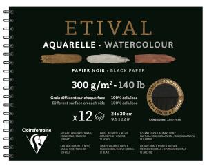 Clairefontaine Aquabl 2körn ETI sw 24x30 12B 300g