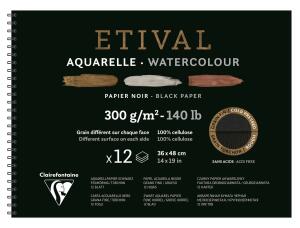 Clairefontaine Aquabl 2körn ETI sw 36x8 12B 300g