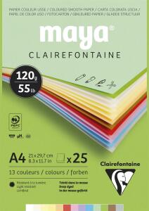 Clairefontaine Maya Block A4 120g Pastell sort