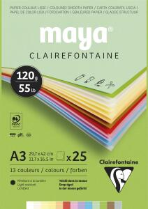 Clairefontaine Maya Block A3 120g Pastell sort