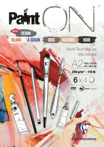 Clairefontaine PaintOn Block A2 24Bl 250g sort.