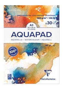 Clairefontaine Goldl AquarelBl 300g A3 30Bl mittel