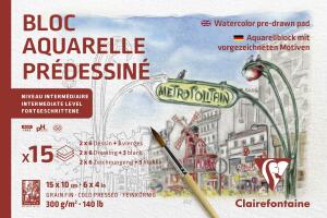 Clairefontaine Block Motive Paris 15Bl 300g 10x15