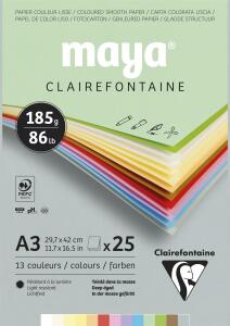 Clairefontaine Maya Block A3 185g Pastell sort