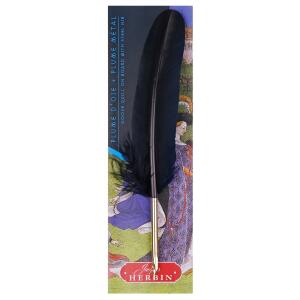 Herbin Gänsefeder 28cm Metallfeder blau