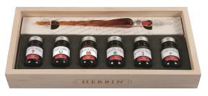 Herbin Holzset mit 6 Tinten