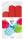 Clairefontaine Set Seide 3 Pompons Ø30x1 Ø40x2 rot