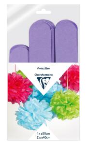 Clairefontaine Set Seide 3 Pompons Ø30x1 Ø40x2 mal