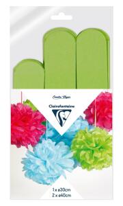Clairefontaine Set Seide 3 Pompons Ø30x1 Ø40x2 gr
