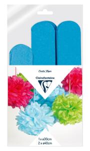 Clairefontaine Set Seide 3 Pompons Ø30x1 Ø40x2 bl