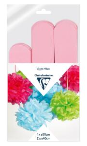 Clairefontaine Set Seide 3 Pompons Ø30x1 Ø40x2 ro