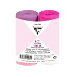 Clairefontaine 4xKreppband 5cmx10m sort. rosaton