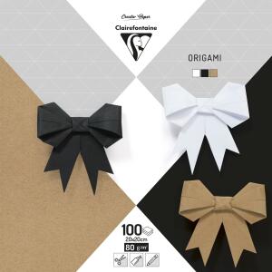 Clairefontaine Origami 100Bl 20x20 Sort Neutral