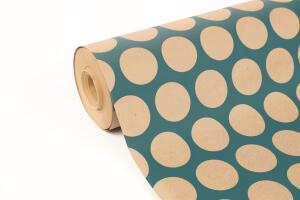 Clairefontaine Kraft 70g rl 50x0,70m Pois kraft fd bleu