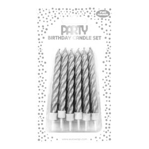 Clairefontaine Set 12 Kerzen Metallic silber