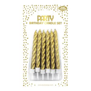 Clairefontaine Set 12 Kerzen Metallic gold