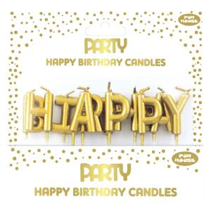 Clairefontaine Kerzen Metallic Happy Birthday gold