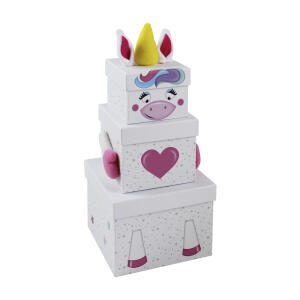 Exacompta Einhorn Set 3 Boxen viereckig