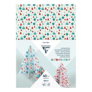 Clairefontaine Pack 40Bl Dekorkarton 25x36 Weihn