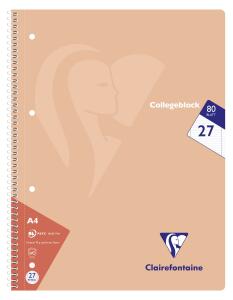 Clairefontaine Collegeblo 80 Blatt 90g Lin 27 D-Rd