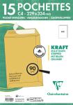 Clairefontaine Tasch Haftkl 229x324 Kraft 90g Pck 15