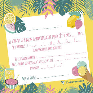 Clairefontaine Geburtstag Karten+Umschlag Tropical