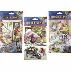 TAUN Sticker Flower 3 D Glimmer , 19,5 x 12,5 cm