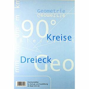 UHL Arbeitsblock A4 Geometrie mit Schriftfeld 20 Blatt