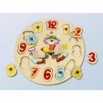 MWH Uhr Holz-Puzzle Uhr " Clown "