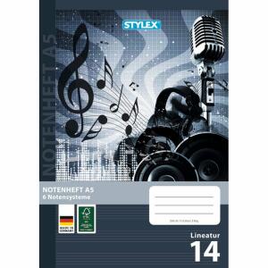 STY Schulheft A5 16 Bl Lineatur 14 Notenheft