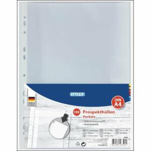 STY Prospekthüllen PP A4 genarbt 100er Pack