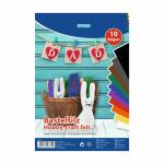 STY Bastelfilz 20 x 30 cm - 10 Bogen farblich sortiert
