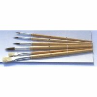 CMI Pinsel- Set 6er - Aquarell/ Borstenpinsel Naturholzstiel