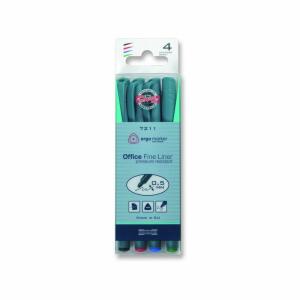 KOH Fineliner Office Liner 0,5 mm Spitze Kunststoff 4er