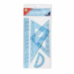 KOH Geometrie - Set 4 Teile 30 cm Lineal transp Blau Druck