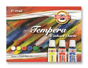 KOH Temperafarben 6er Set Schulmalfarben - 6 x 16 ml / Tube