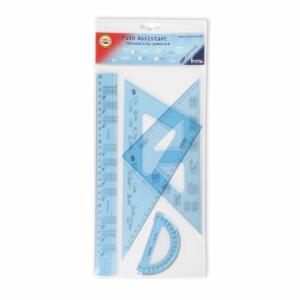 KOH Geometrie - Set 4 Teile 30 cm Lineal transp Blau