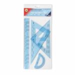 KOH Geometrie - Set 4 Teile 30 cm Lineal transp Blau