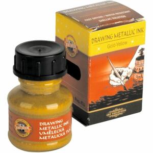 KOH Künstlerzeichentusche Metallic 20g gold yellow