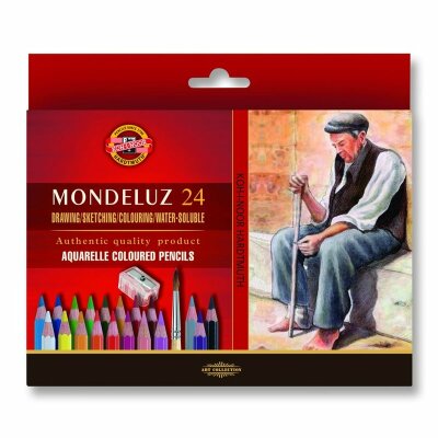 KOH Aquarell Künstlerfarbstifte 48er Set + Spitzer u Pinsel
