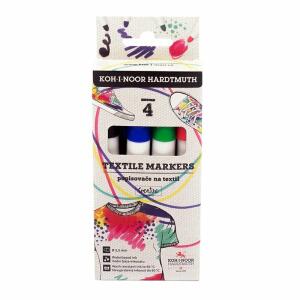 KOH Textilmarker Jumbo 2,5 mm Rundspitze / 4er Pack
