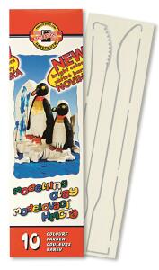 KOH Modelliermasse- Knetmasse 10er Pack u. Werkzeug - 200 g
