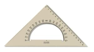 KOH Dreieck Plast 45° 16 cm Lineal Winkelmesser transp Braun