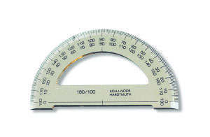 KOH Winkelmesser Plast 180° D = 10 cm Transparent Braun