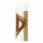 KOH Geometrie - Set 4 Teile 20 cm Lineal transp Braun
